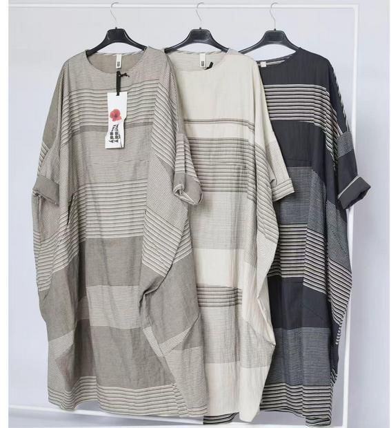 oversized gestreepte zomerjurk 225338 - wendy trendy