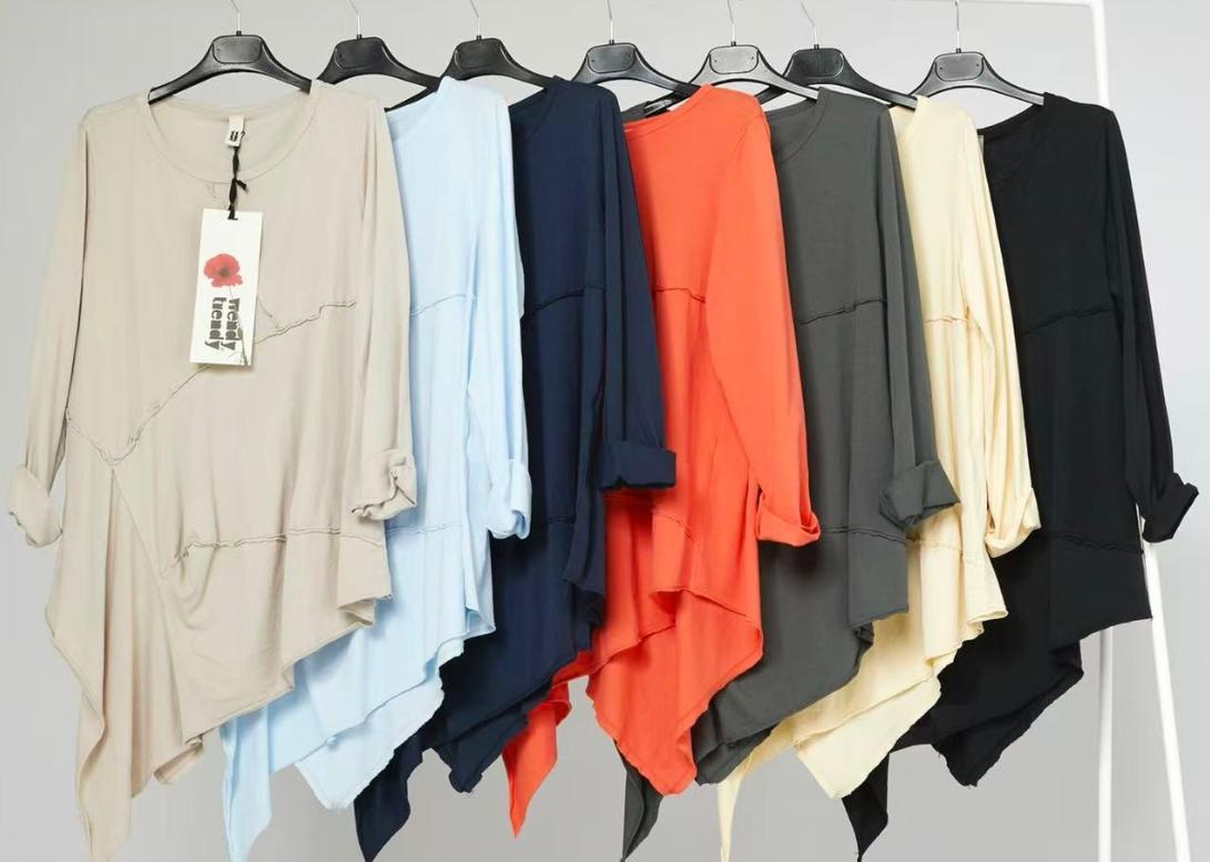 asymmetrisch katoenen shirt 126020 - wendy trendy