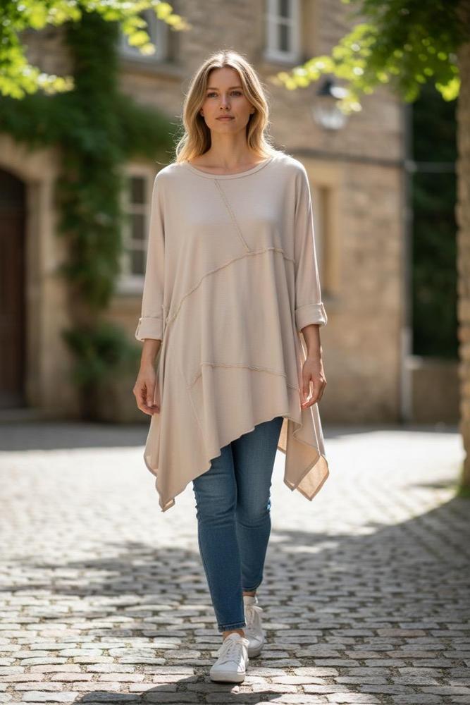 asymmetrisch katoenen shirt 126020 - wendy trendy