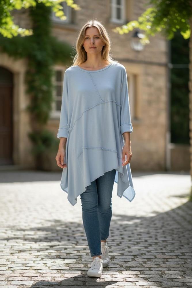 asymmetrisch katoenen shirt 126020 - wendy trendy