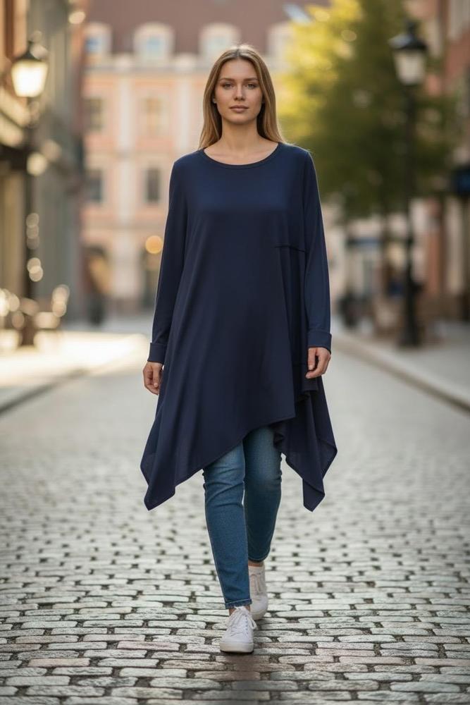 asymmetrisch katoenen shirt 126020 - wendy trendy