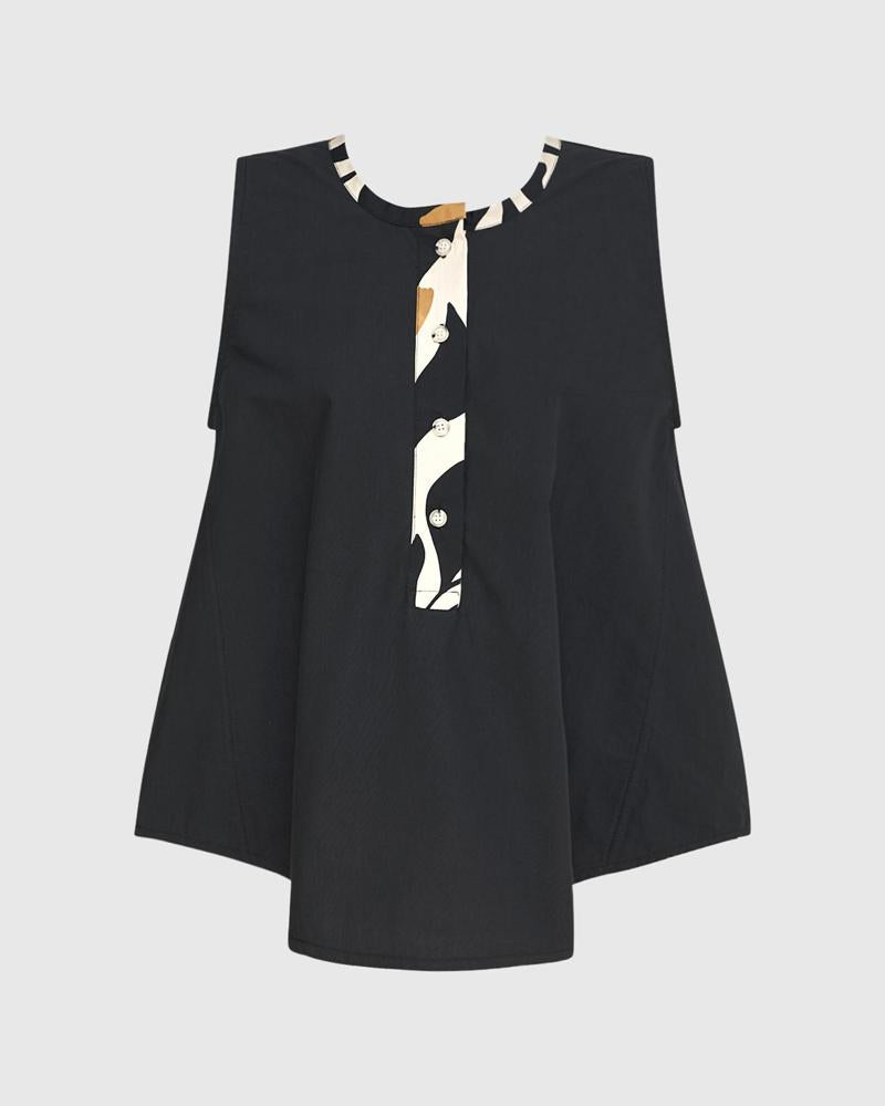 stijlvolle mouwloze blouse top st712 - Alembika
