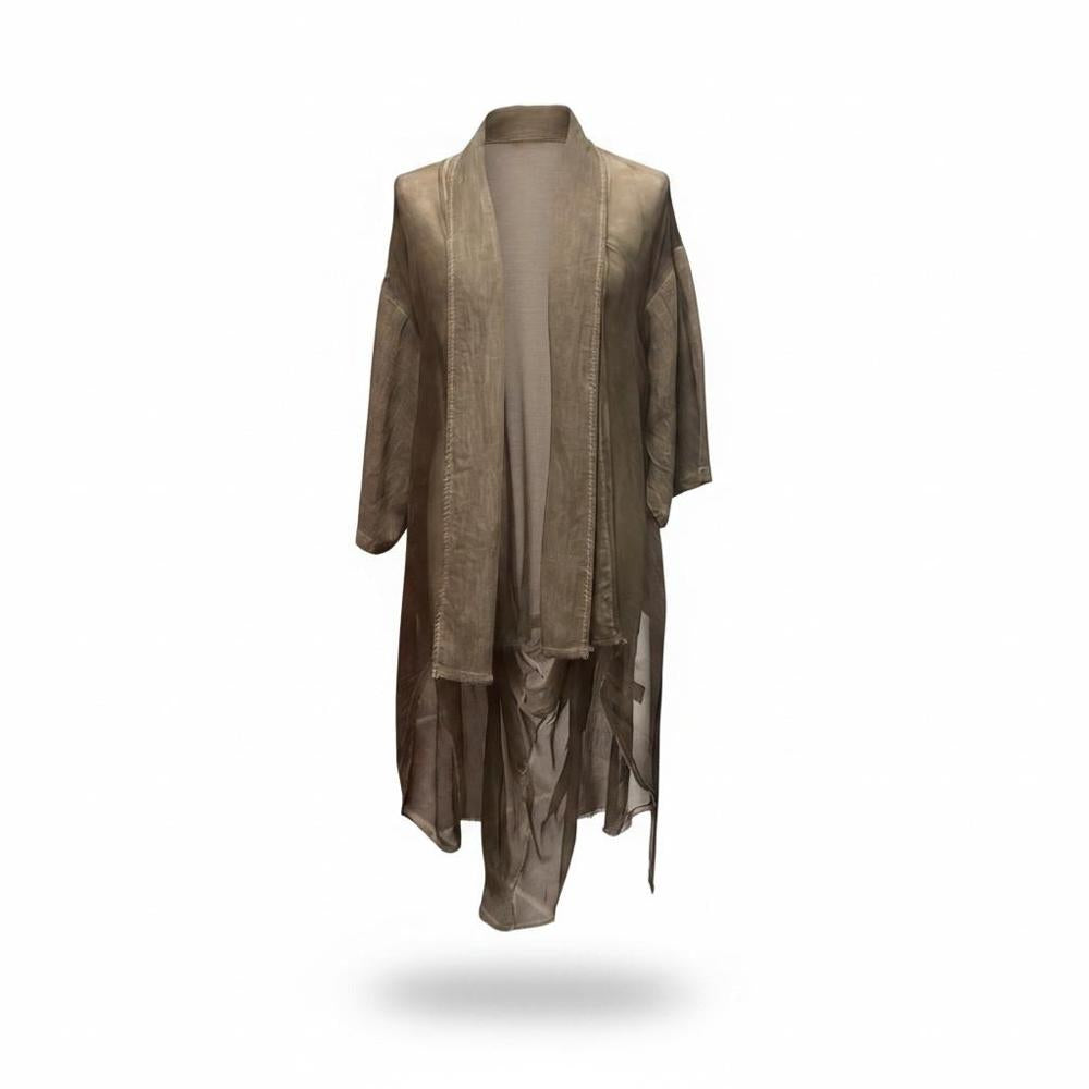 luxe zijde-linnen damesvest m3851 - Any Trendy