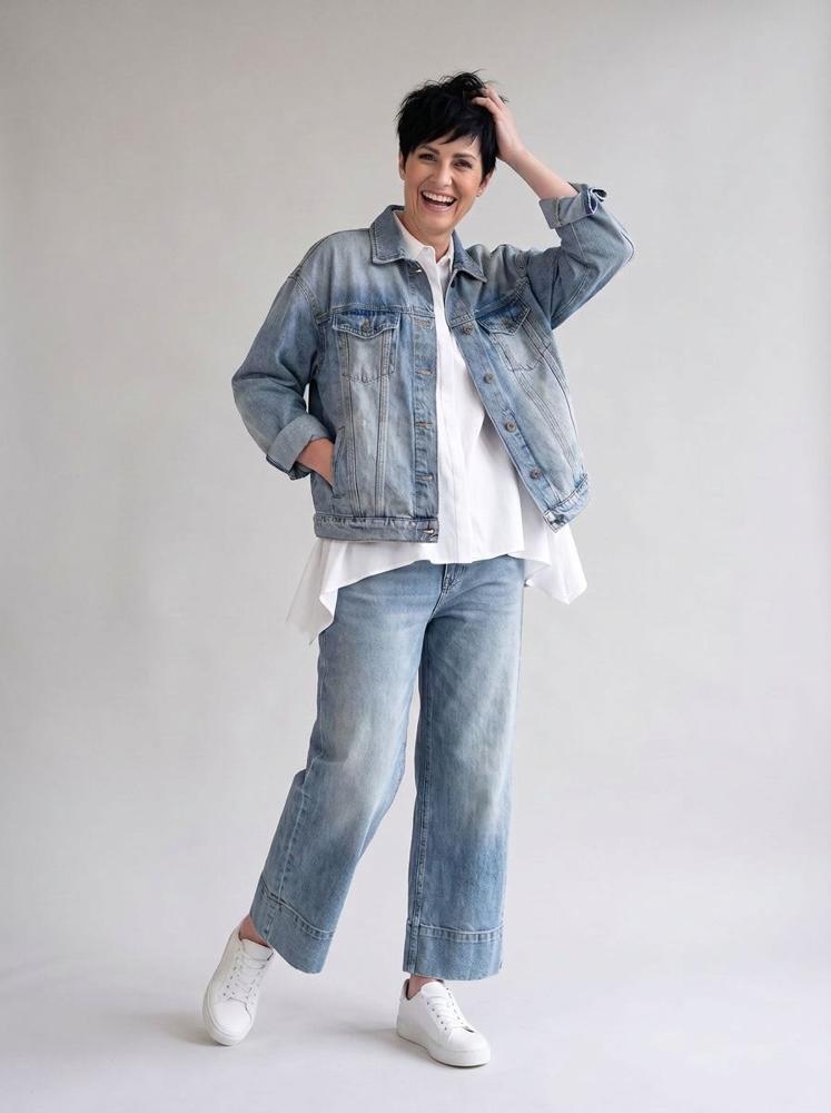 stijlvolle denim katoenen jas 260028 - wendy trendy