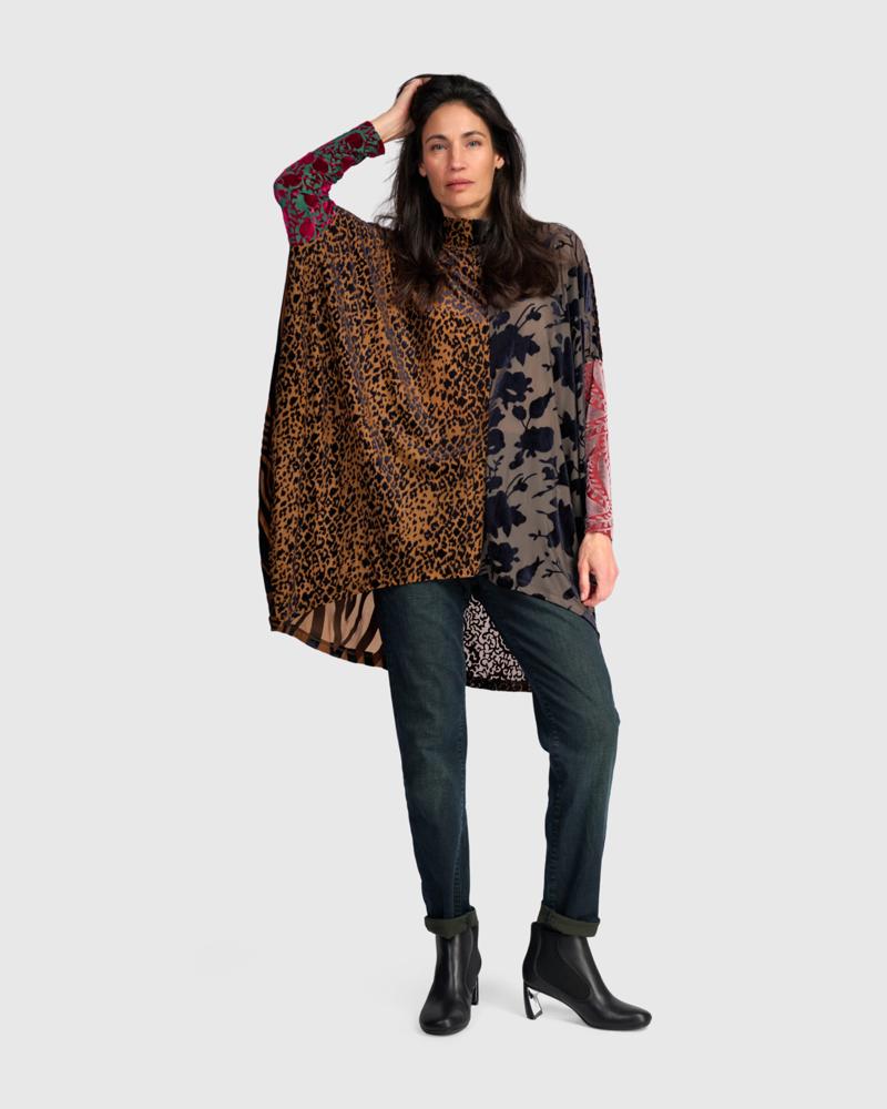 unieke patchwork blouse design at800aw - Alembika