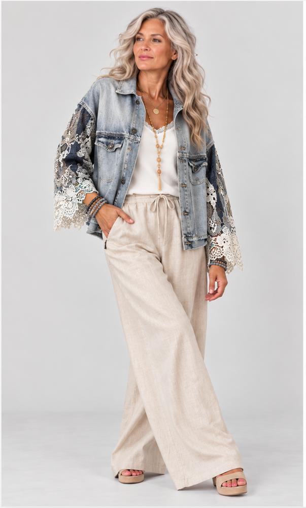 vintage kunstzinnige denim vest 2645aw - Rose