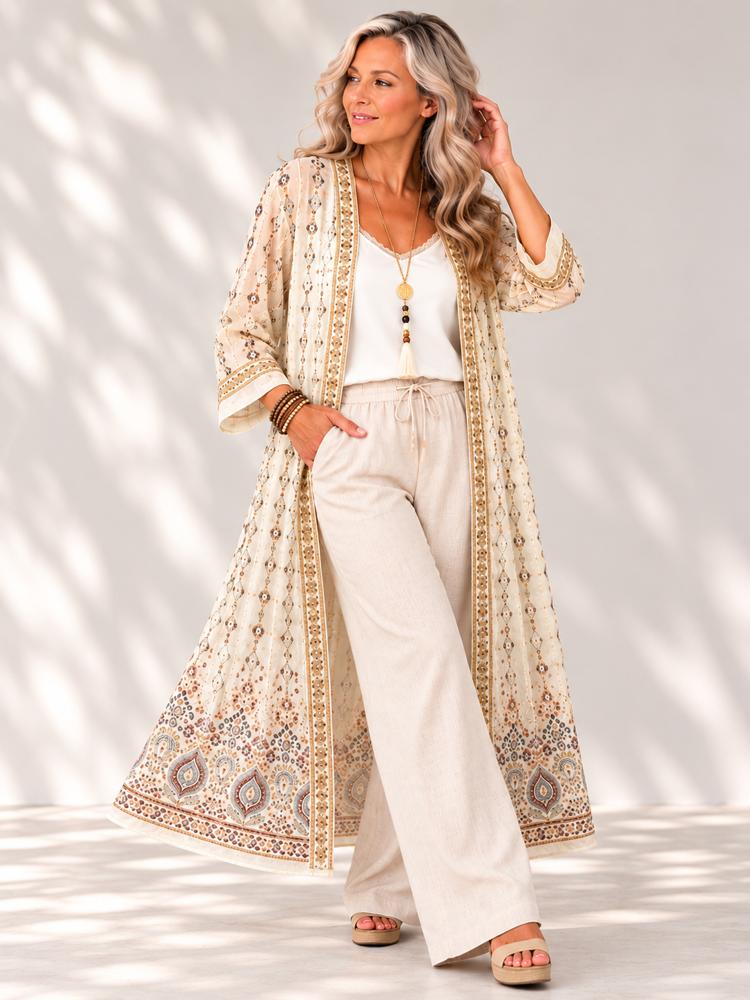 luxe geborduurd vest 8635aw - Rose
