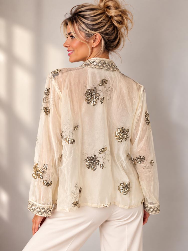 elegant geborduurd damesvest 5159aw 5159aw - Rose