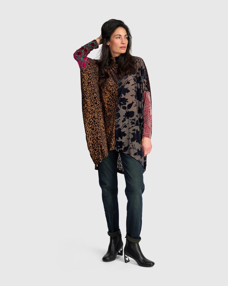 unieke patchwork blouse design at800aw - Alembika