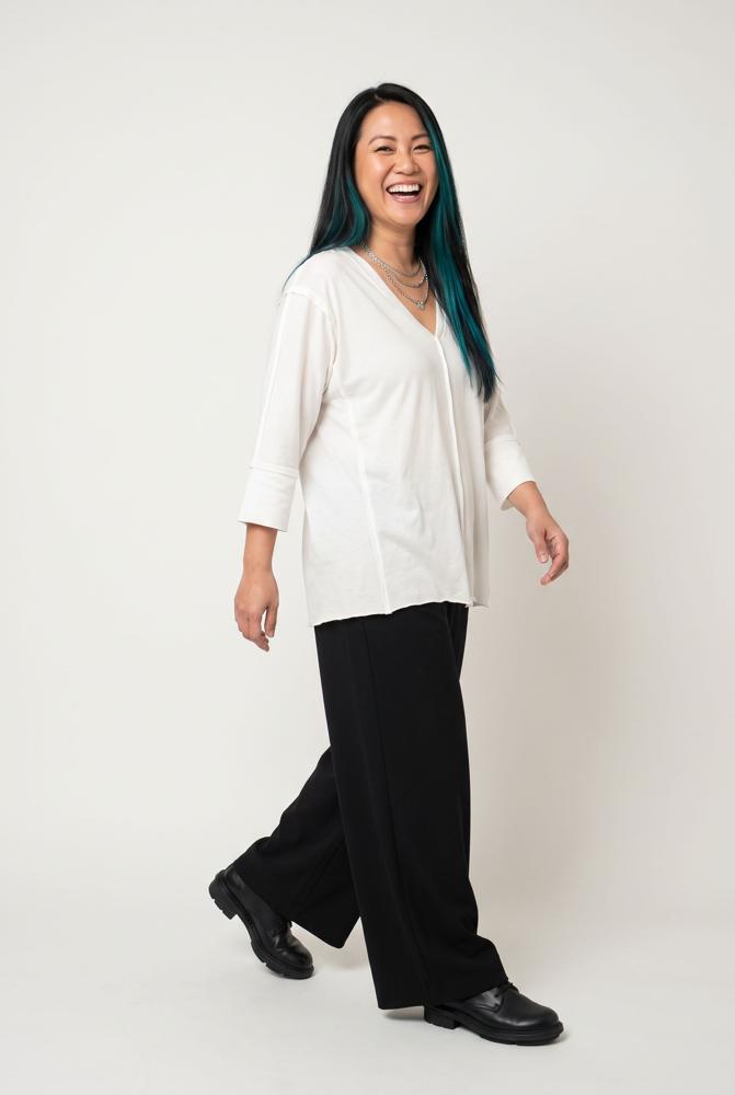 luxe katoenen v-hals top 777021 - Ozai N Kü