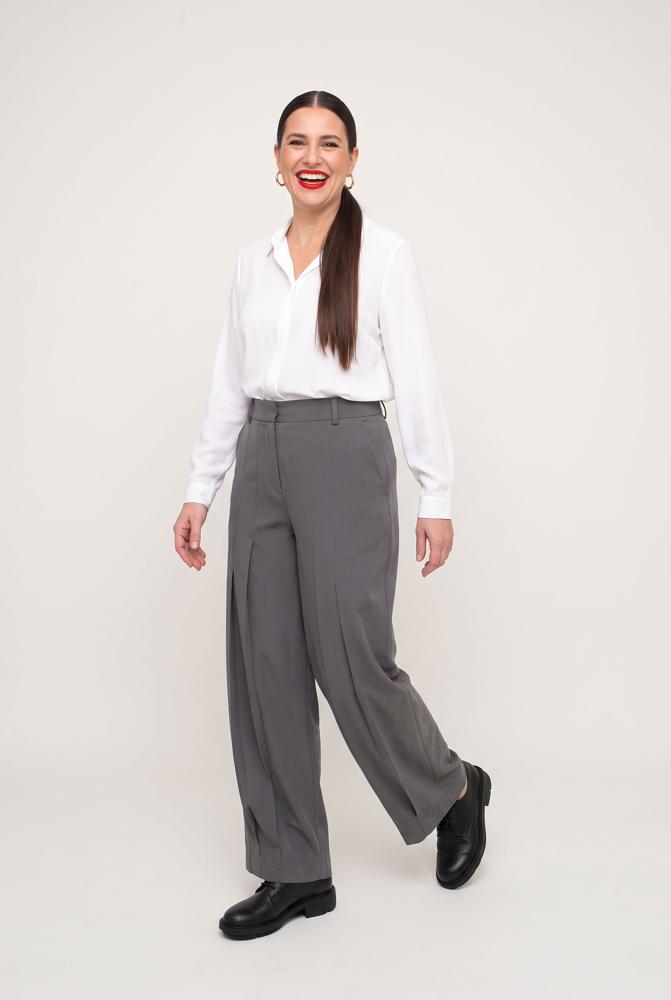 elegante broek met plooien en wijde pijpen 777045 - Ozai N Kü