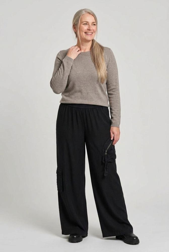 elastische casual broek met zakken 2421008aw - Sinne Design