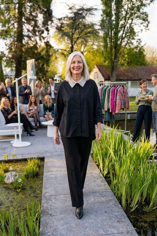 kraag halsketting met parels - Rose