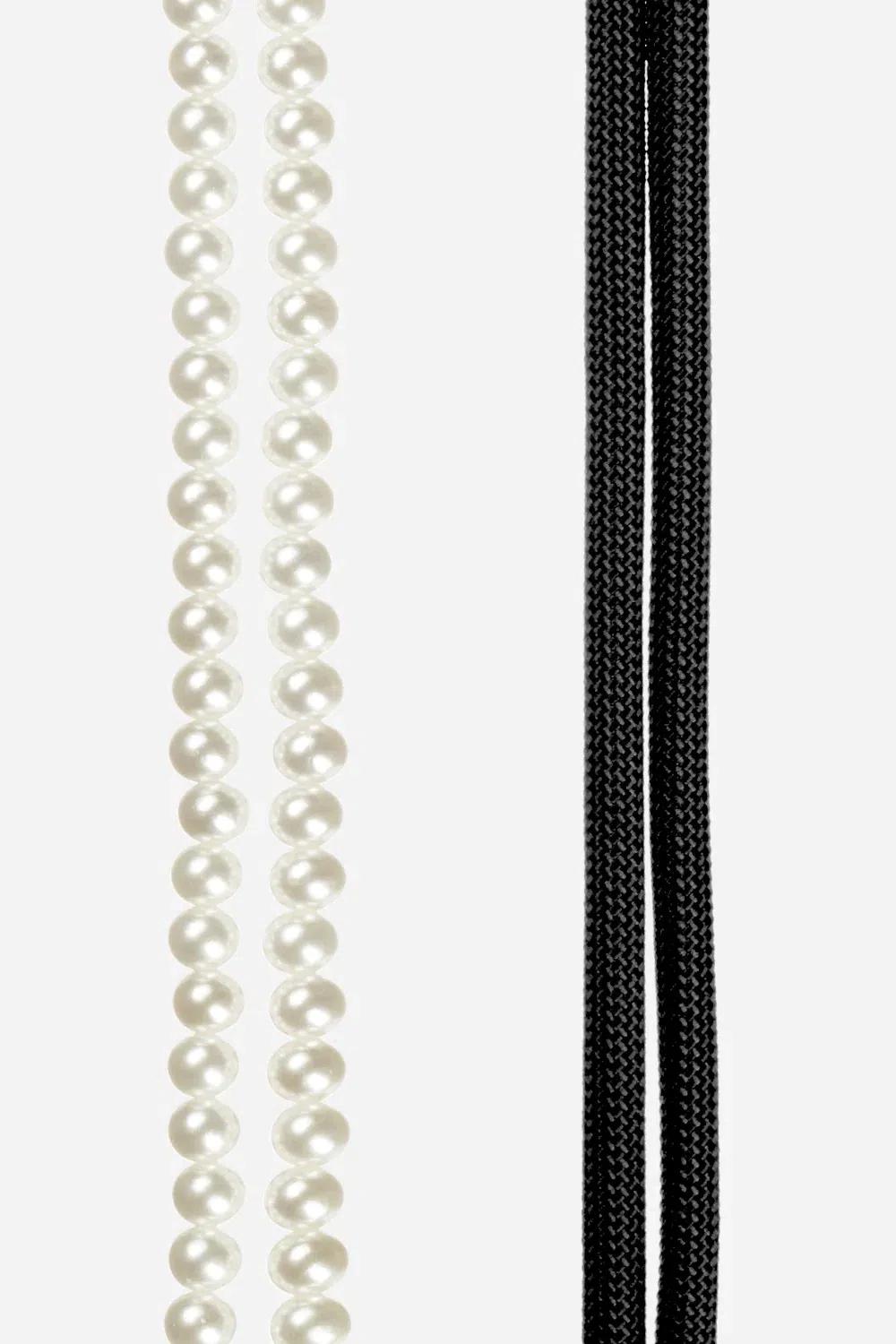 gigi noir telefoonketting met witte hars parels le314772 - La Coque Française