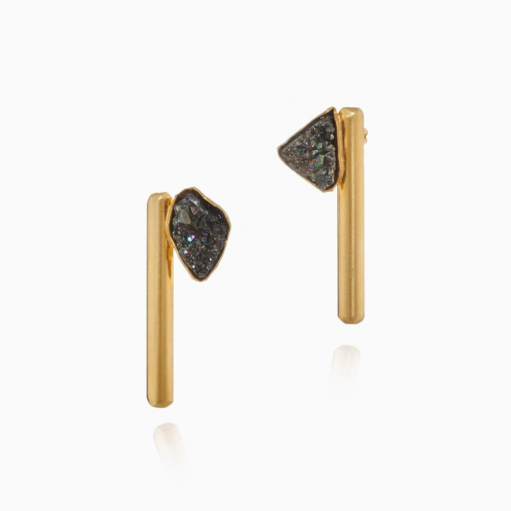 oorbellen met agaat steen "meteor" 304451 - Katerina Vassou
