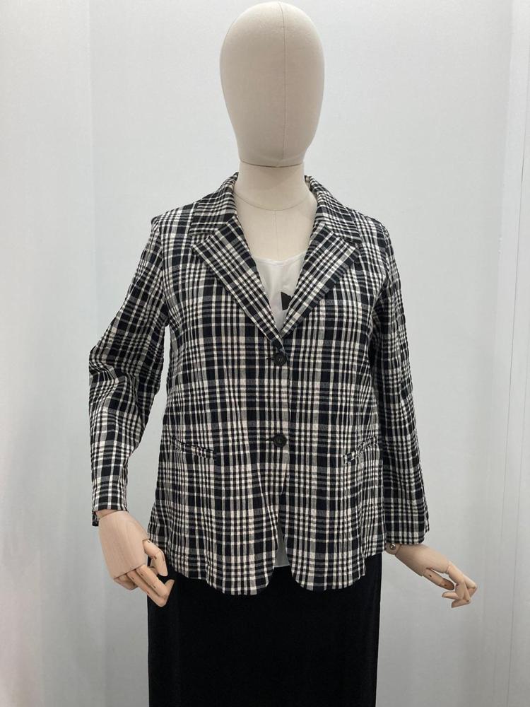 geruite vest met knoopsluiting c816sa - Neirami