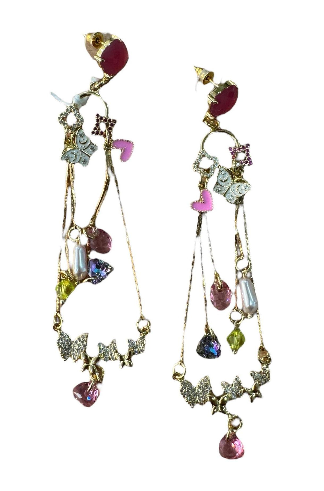 bohemian stijl kleurrijke bedel oorbellen met kristallen bopr75 - Sophie Goetsch