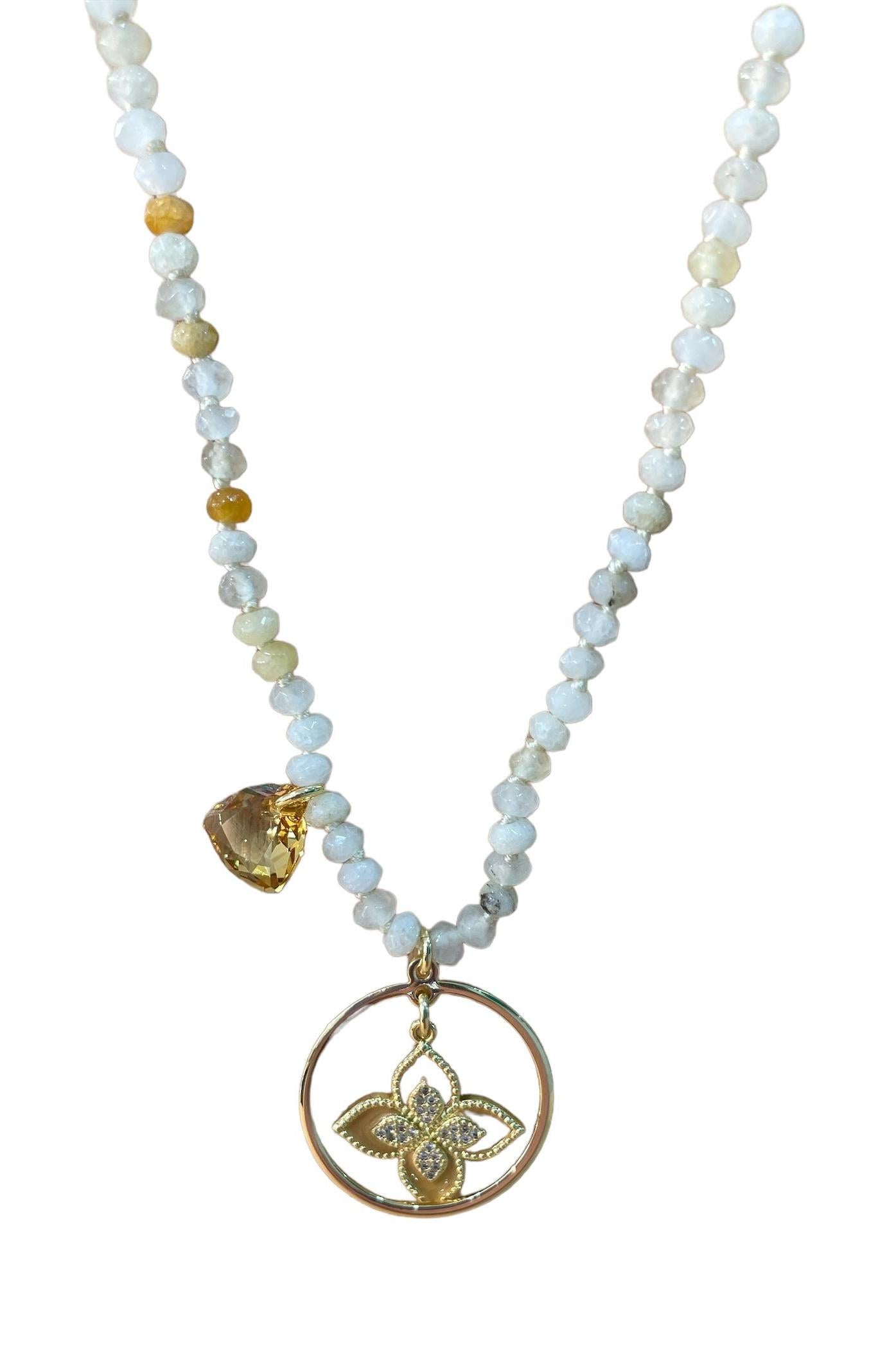 bohemian kralenketting met gouden hanger coml28 - Sophie Goetsch