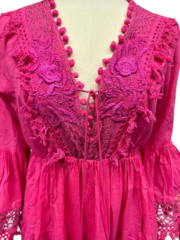 boho-chique kanten tuniekjurk cv1022 - Antica Sartoria