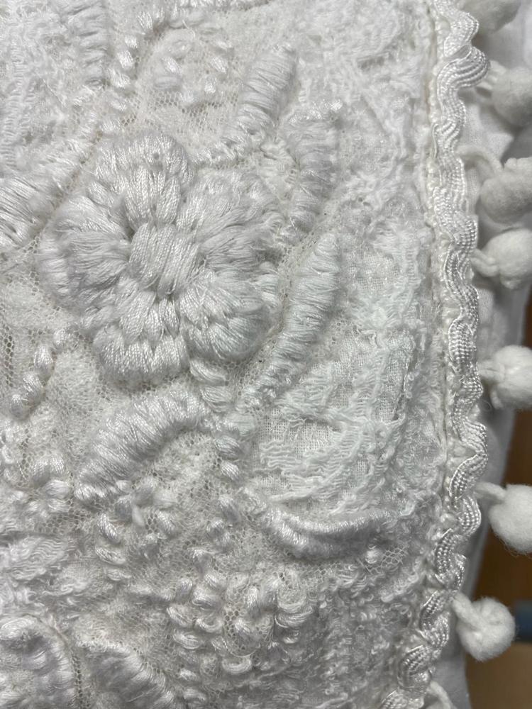 bohemien witte geborduurde zomerjurk met kant detail - cv1045 - Antica Sartoria