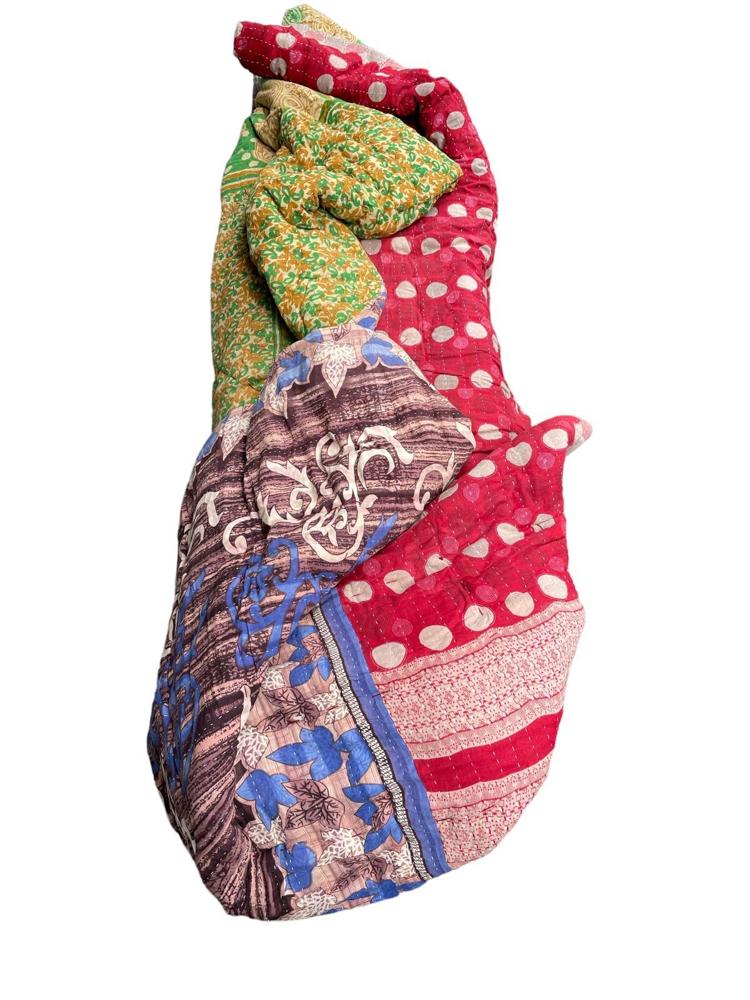 sari katoen quilt vintage kantha 140x200 - Heavenlywell