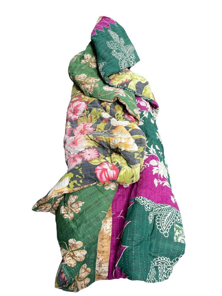 sari katoen quilt vintage kantha 140x200 - Heavenlywell