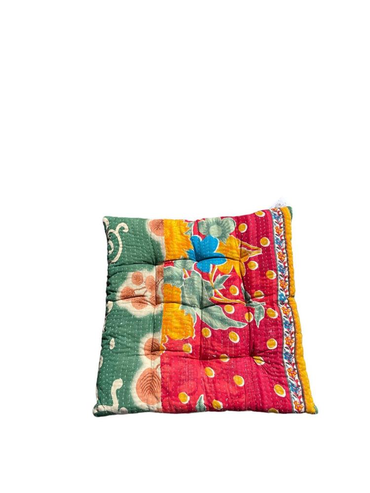 seat pad vintage kantha 40x40 - Heavenlywell