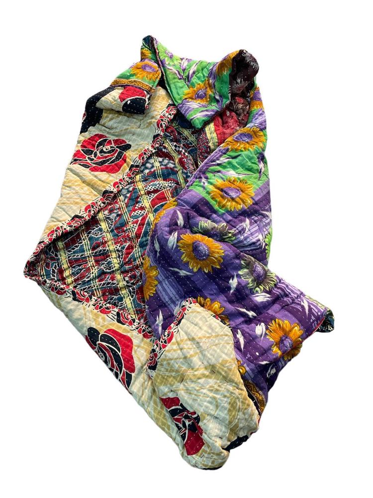 sari katoen quilt vintage kantha 140x200 - Heavenlywell