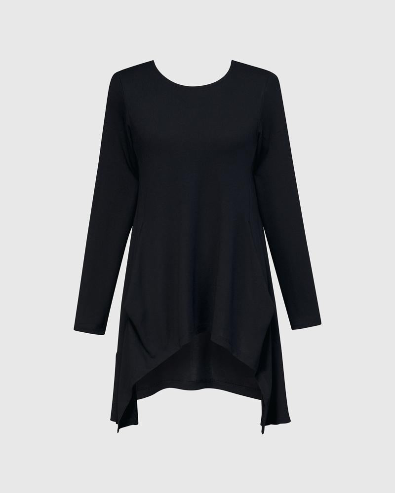 asymmetrische shirt met lange mouwen at624 - Alembika