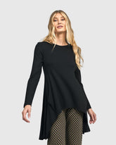 asymmetrische shirt met lange mouwen at624 - Alembika