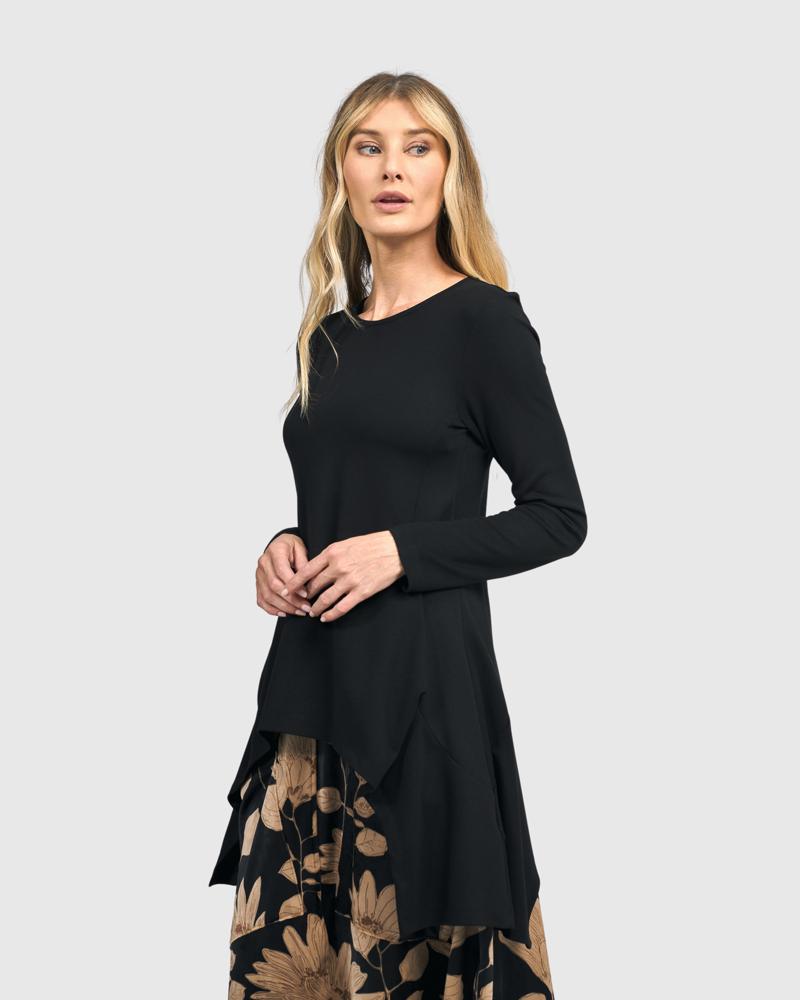 asymmetrische shirt met lange mouwen at624 - Alembika