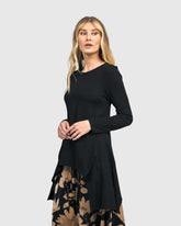 asymmetrische shirt met lange mouwen at624 - Alembika