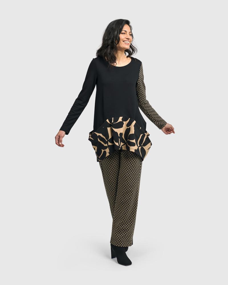 shirt met contrasterende print details at618 - Alembika