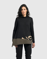 elegante shirt met hoge col en lange mouwen at620 - Alembika