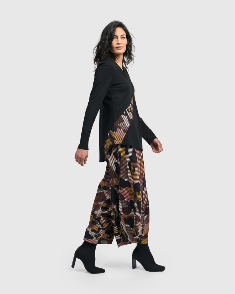 asymmetrische shirt met grafische inzet at628 - Alembika