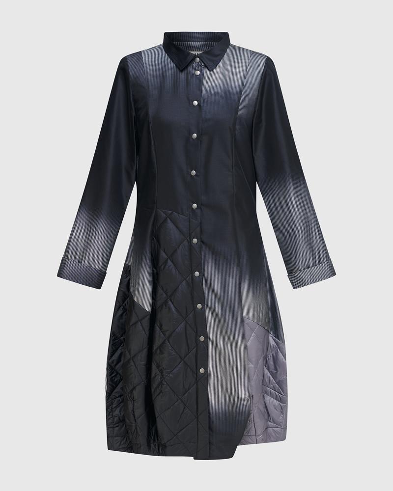 geometrisch gelaagde lange overhemdjurk ud404 - Urban by Alembika