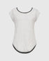 gestreepte dames top met contrasterende bies - st630s - Alembika