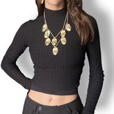 ovale halsketting met acht hangertjes 9425 - Rosanna de la Riva