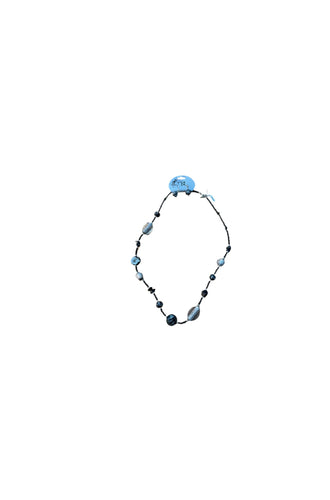 elegante blauwe kralen halsketting hk122 - Mona