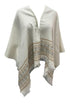 gebreide dames poncho sjaal met etnisch patroon 26882 - Alex