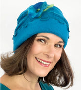 vilten muts met bloemaccent "wolke" - AnRa