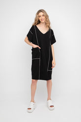 jurk met contrasterende stiksels 850634 - Ozai N Kü