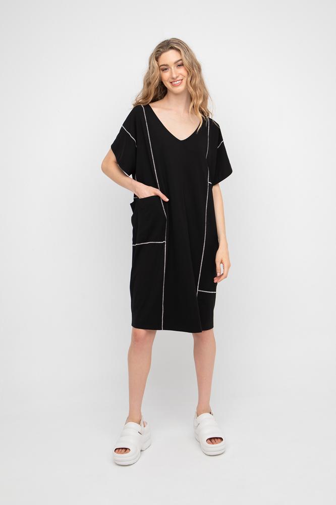 jurk met contrasterende stiksels 850634 - Ozai N Kü