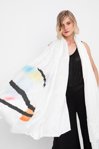 transparante design sjaal met kleurrijke accenten - Ozai N Kü