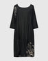 jurk met  asymmetrische borduursels ed282 - Alembika