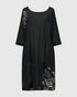 jurk met  asymmetrische borduursels ed282 - Alembika