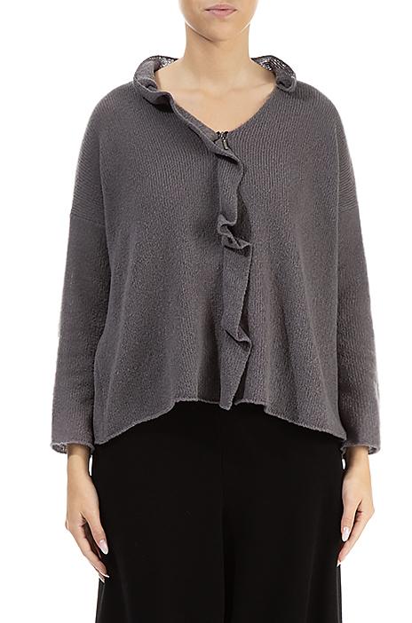 wollen vest met ruches 66168-r1 - Grizas