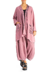 linnen vest met unieke print 71320-l257p134-p124 - Grizas