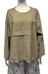 casual linnenlook blouse met zakdetail p242021 - Working Overtime