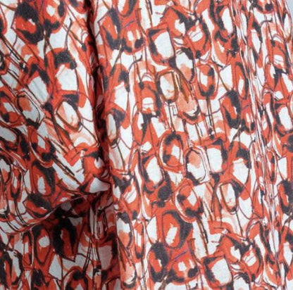 linnen print broek x775 l381 - Thanny